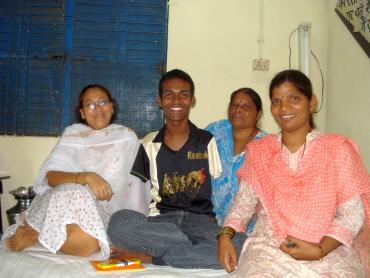 Rajesh with SUPPORT volunteers at their office in Santacruz, Mumbai