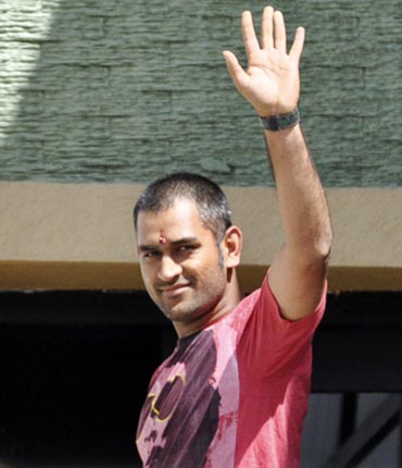 Indian cricket captain Mahendra Singh Dhoni at his home in Ranchi
