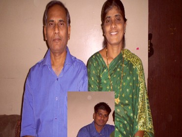 Rizwan's parents with him in the inset