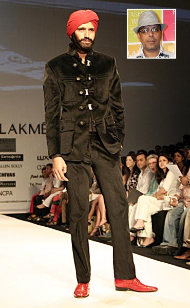 Suit by Narendra Kumar (inset), April 2008