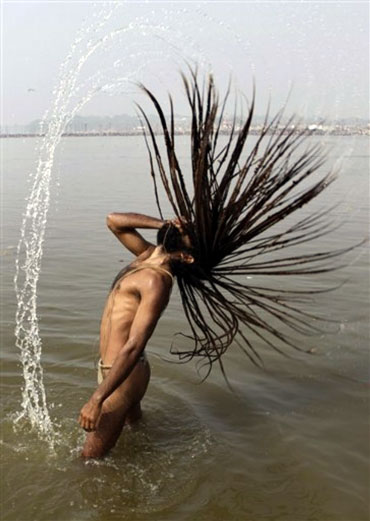 A scene from the Kumbh Mela. Photograph: Vijay Prakash