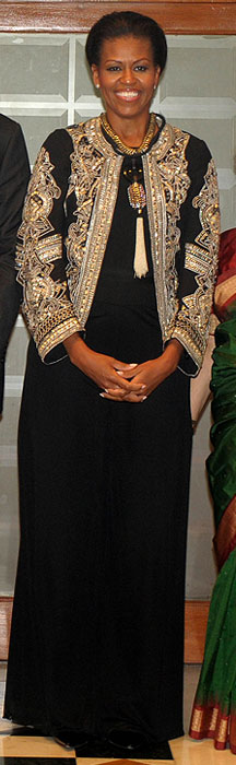 Michelle attends Prime Minister Manmohan Singh's dinner, November 7