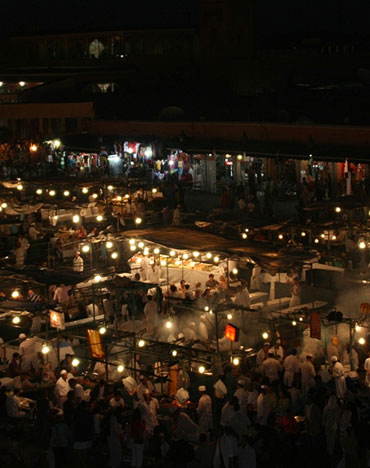 The Djemaa el Fna is a cacophony of sights and sounds.