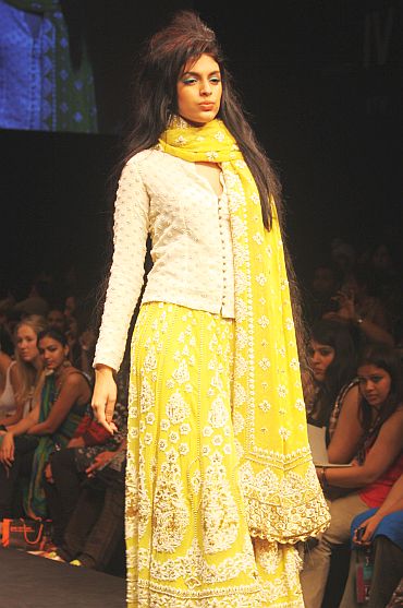 Krishna Mehta's festive offerings at LFW boasted of the hottest colour palette