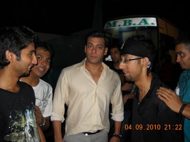 With Salman Khan on the sets of India's Got Talent
