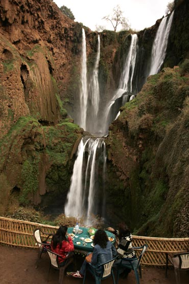 Morocco's most famous waterfall, Cascades D'Ouzoud, near Marrakesh are 100 metres (328 feet) high and are visited by thousands of tourists every year.