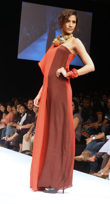 A model in a Nachiket Barve creation