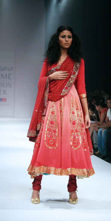 A model showcases Abhi-Rahul's creation