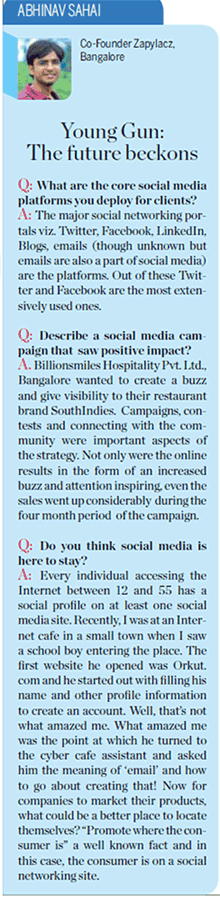 Abhinav Sahai, co-founder of Zapylacz, Bangalore, on carees in social media marketing.
