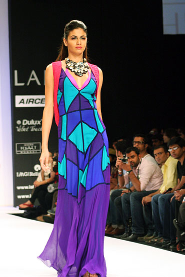 Sabbah Sharma caught onto the citrus trend for her latest line, showcased at the LFW