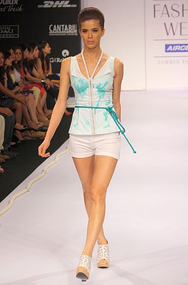Shorts and a top by Arpan Vohra -- he believes you should flaunt your legs in summertime