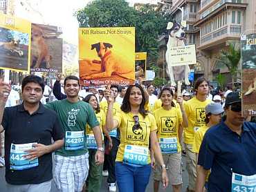 WSD volunteers at the Mumbai Marathon