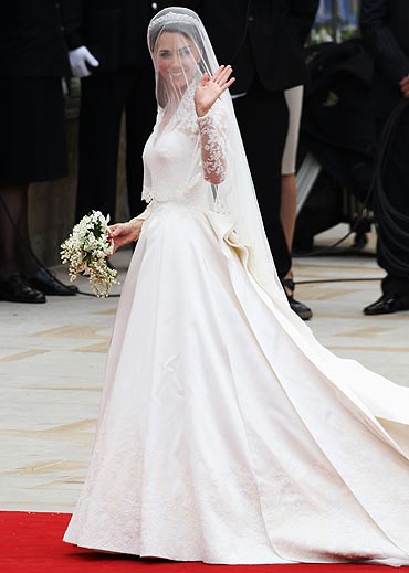 Kate Middleton in her Alexander McQueen wedding gown