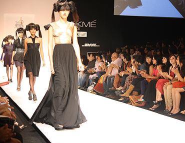 A showing underway at the Lakme Fashion Week