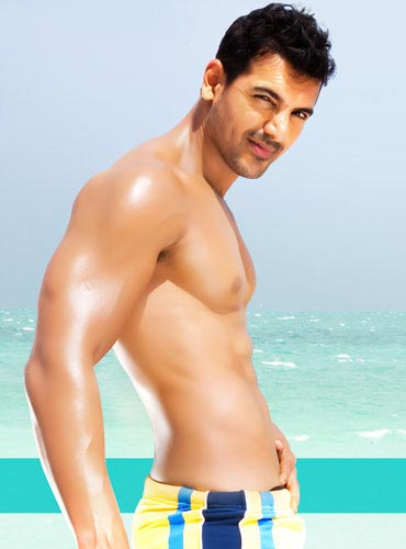 John Abraham showed off his washboard abs in Dostana