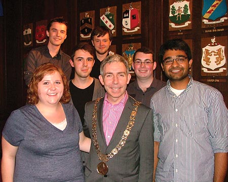 Mohit Agrawal (right) with Dublin, Ireland's Lord Mayor Andrew Montague (center)