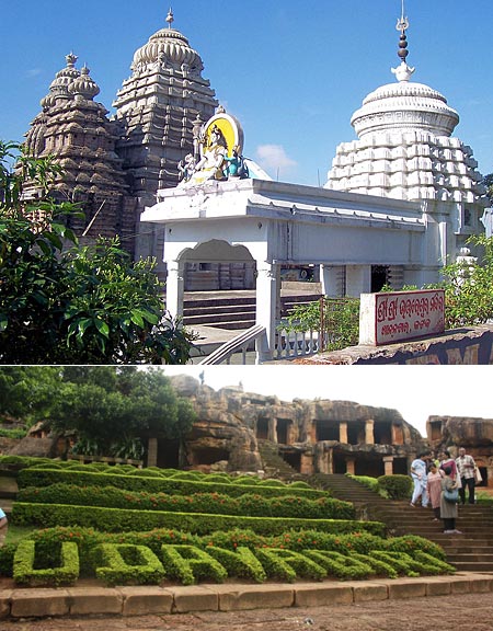 Top: Uttareswar Temple, Cuttack; Below: Udayagiri, Bhubaneshwar