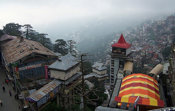 Mall Road Shimla, From a hotel window on the Mall Road, Shimla in Himachal Pradesh