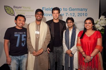 Vaibhav Tidke with other participants at the Bayer Young Environmental Leader award function