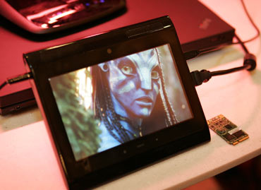 A prototype Internet tablet plays an Avatar movie trailer being streamed in 1080p high definition over a 4G LTE wireless network at the 2010 International Consumer Electronics Show (CES) in Las Vegas