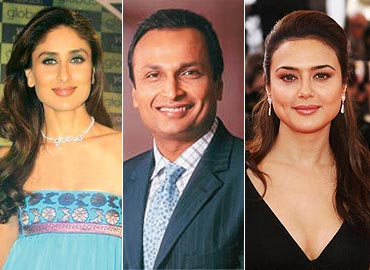 Kareena Kapoor, Anil Ambani and Preity Zinta