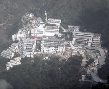 An aerial view of Vaishno Devi