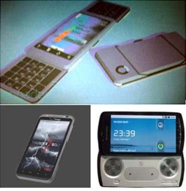 Motorola split, HTC Thunderbolt and Sony Playstation phone