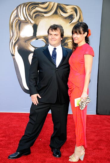 Jack Black and wife Tanya Haden arrive at the BAFTA Brits To Watch event on July 9, 2011