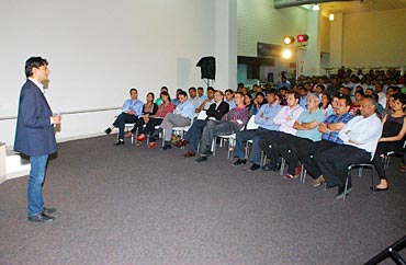 Ferose addressing employees of SAP Labs India