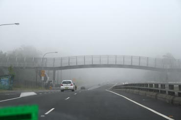 The foggy freeway