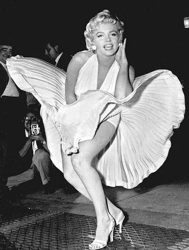 Marilyn Monroe in the iconic Travilla dress