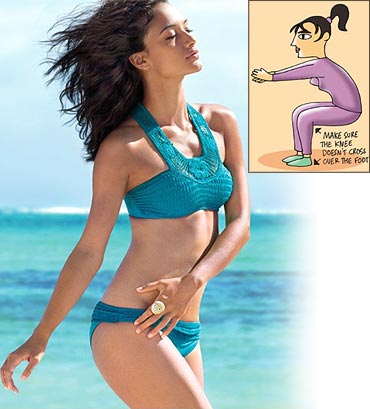 Squats will help you tone up your bottom like bikini model Angela Jonsson
