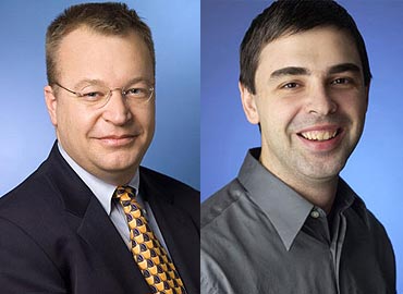 Nokia's Stepheb Elop and Google's Larry page