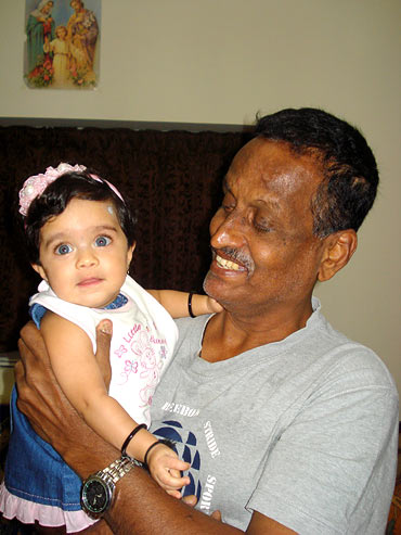 Vicky Menezes' father Valerine Menezes and his daughter Myrrah