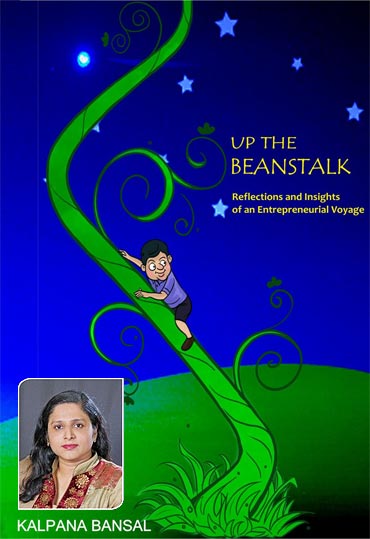 Book cover of Up The Beanstalk; Inset: Kalpana Bansal