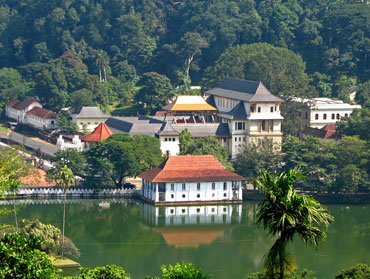The Temple of the Tooth in Kandy in Sri Lanka reputed to to contain an actual tooth of the Buddha