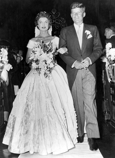 Jacqueline and Senator John Fitzgerald Kennedy on their wedding day