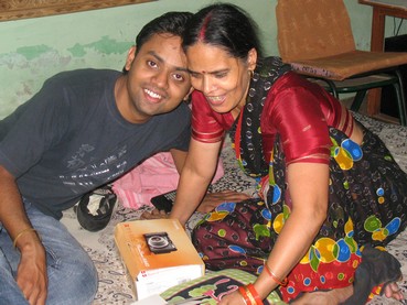 Vivek Sharma with his mother