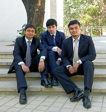 From left: Abhinav Jain, Gandharv Bakshi and Nitin Bahaduria