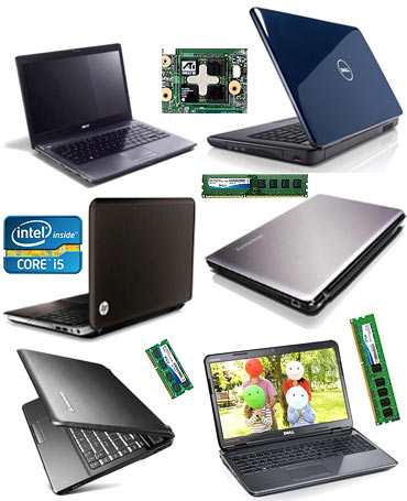 A collage of six laptops for MBA students