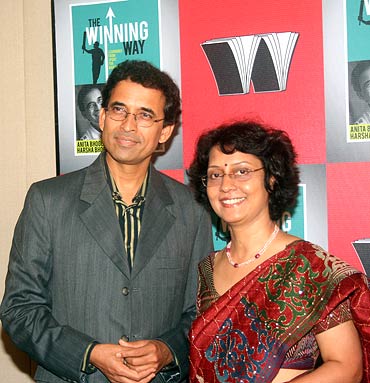 Authors of The Winning Way: Anita and Harsha Bhogle