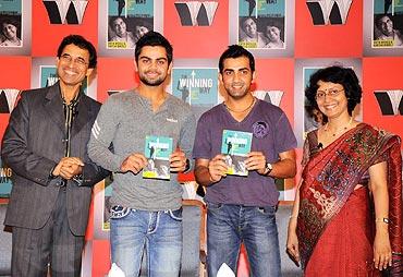 From left: Harsha Bhogle, Virat Kohli, Gautam Gambhir and Anita Bhogle