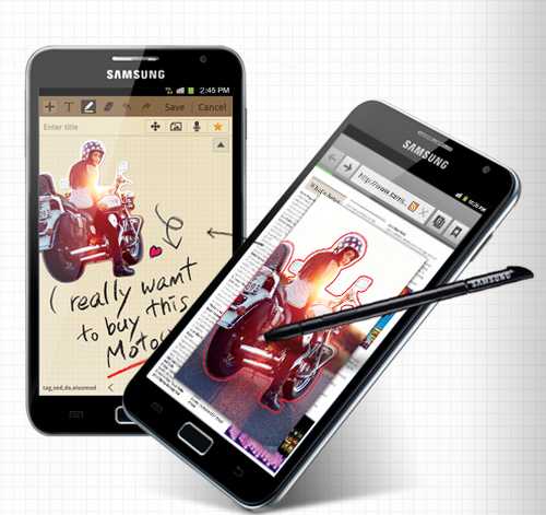 Galaxy Note converts your scrawls to email or SMS messages