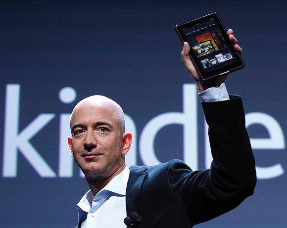 Jeff Bezos with Kindle.