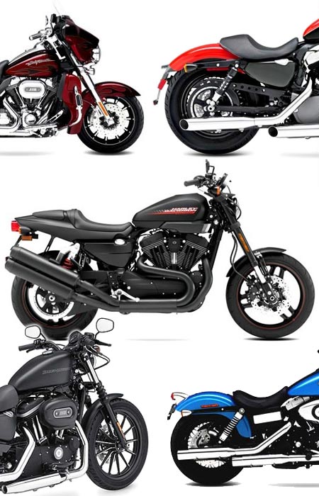 A collage of the best Harley Davidson bikes in India