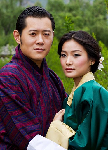 Bhutan's King Jigme Khesar Namgyel Wangchuck (L) and his fiancee Jetsun Pema pose in Bhutan in this undated handout released May 20, 2011