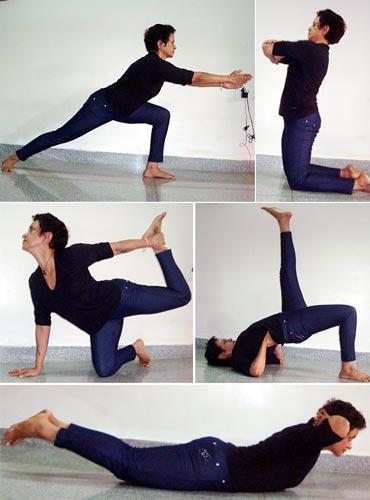 A collage of yoga poses to tone your hips