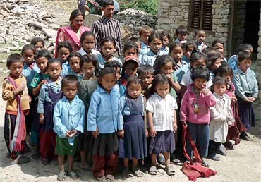 School children from a village in Nepal