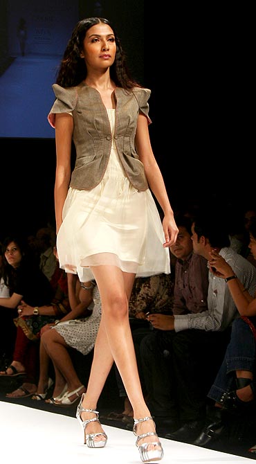 Sanea Shaikh models a pretty jacket-dress combo
