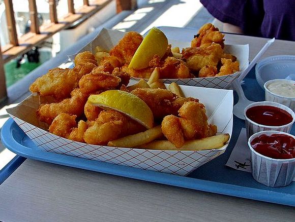 Fried Fish and French Fries from the fishette on Harbor drive in San Diego